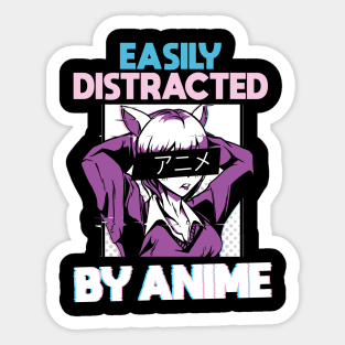 Easily Distracted By Anime Merch Anime Girl Otaku Gift Anime Sticker